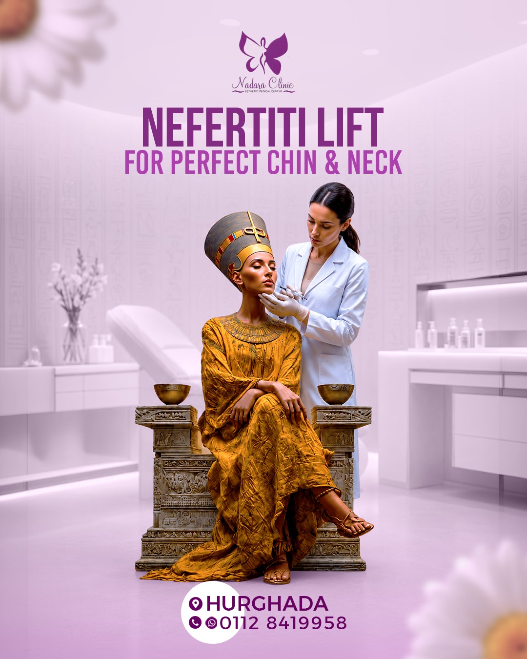 Nefertiti technique for perfect chin and neck in Hurghada